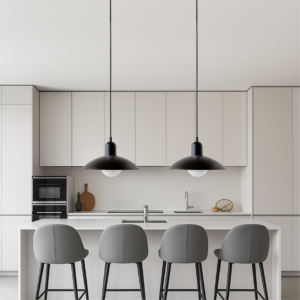 Nordic Loftlampe i Metal - Buet Skærm Justerbar Højde 4
