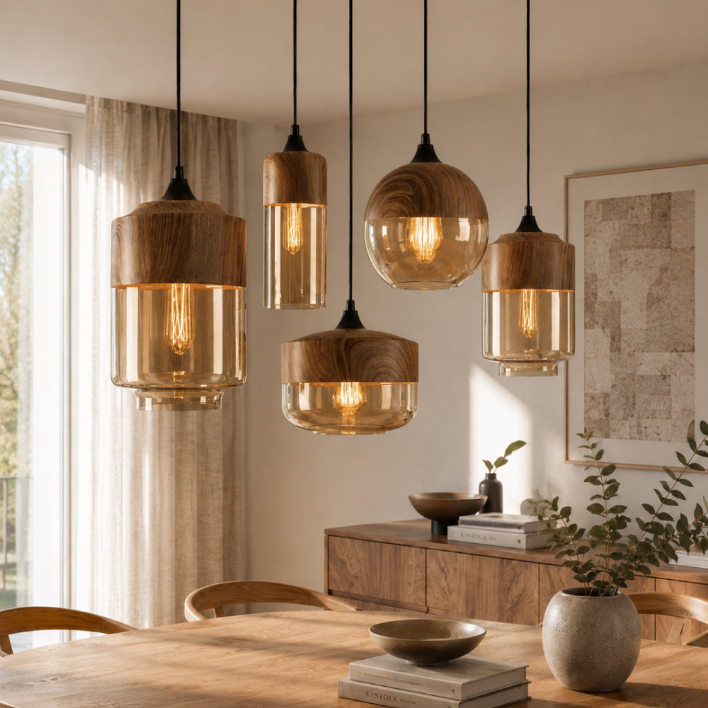 Nordisk Loftlampe - Retro Glasdesign med Justerbar Højde og Hygge Belysning 12
