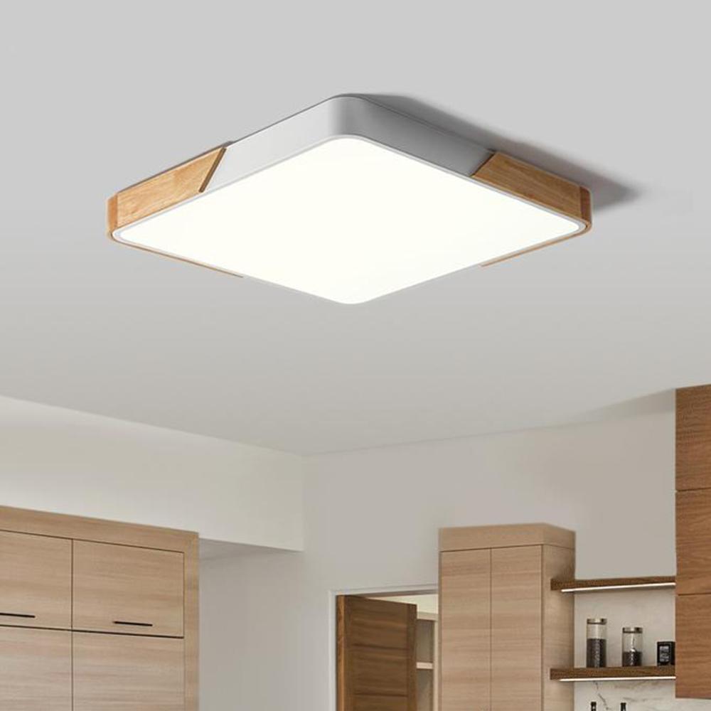 Nordisk Loftslampe med Trædetalje – Dæmpbar Belysning i Flere Farver 2