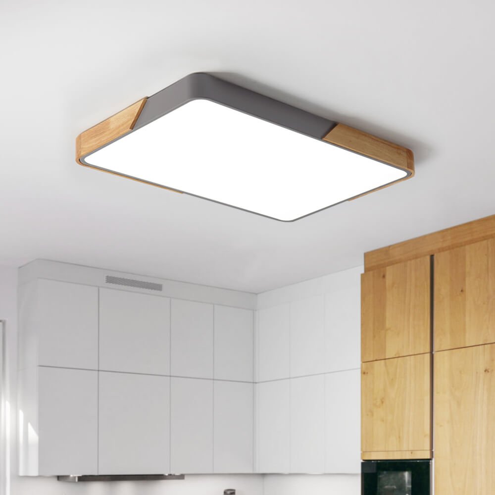 Nordisk Loftslampe med Trædetalje – Dæmpbar Belysning i Flere Farver 3