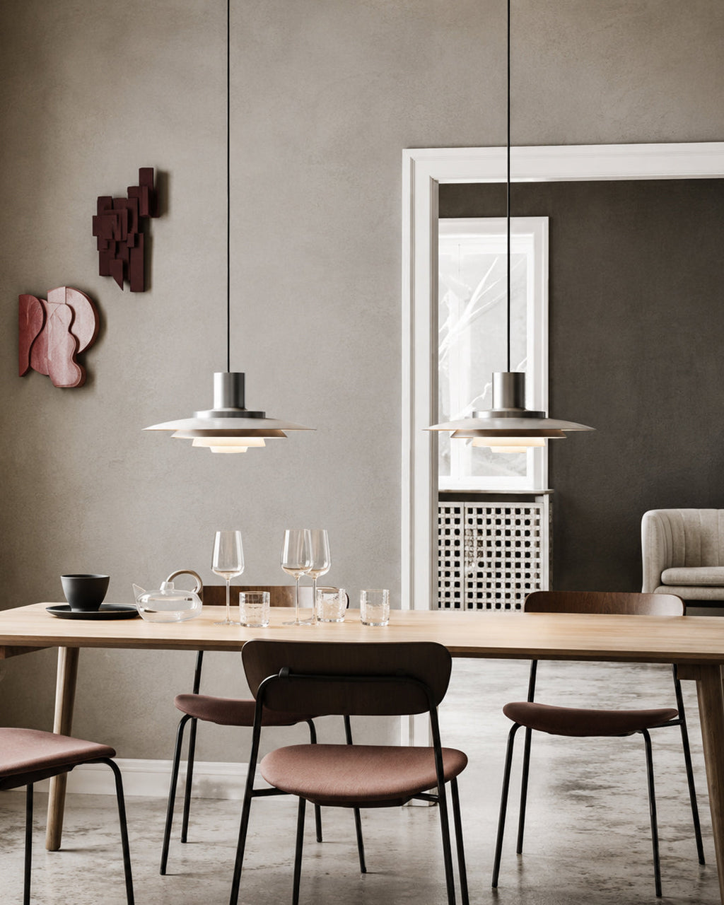 Nordisk Pendel Lampe - Lagdelt Design i Aluminium 4
