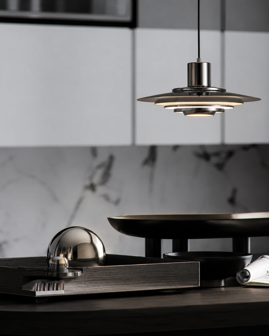 Nordisk Pendel Lampe - Lagdelt Design i Aluminium 6
