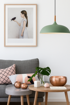 Nordisk Pendel Lampe i Træ - Pastelfarvet Kuppelskærm 10