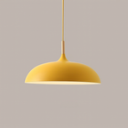 Nordisk Pendel Lampe i Træ - Pastelfarvet Kuppelskærm 18