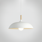 Nordisk Pendel Lampe i Træ - Pastelfarvet Kuppelskærm 22
