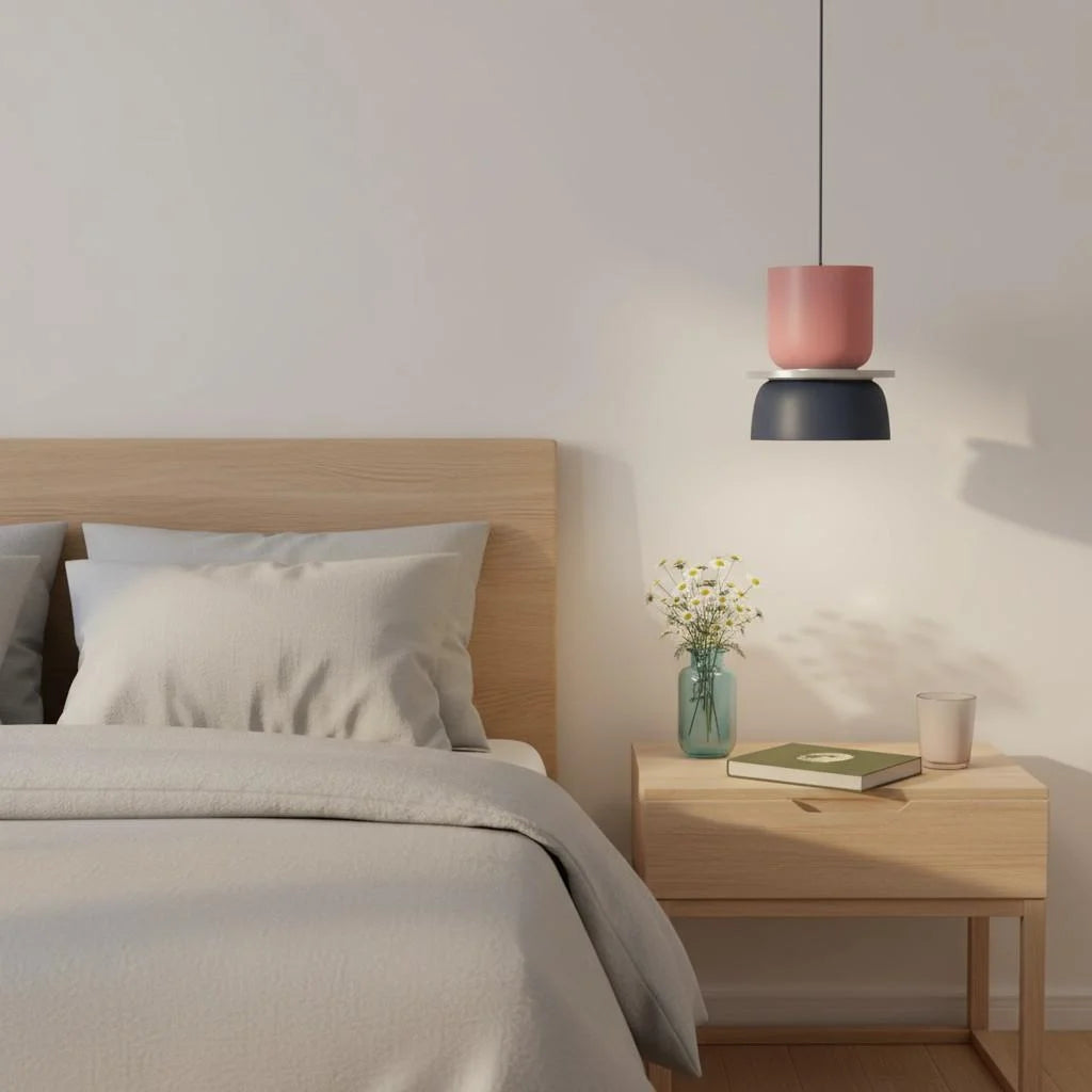 Nordisk Pendel Lampe til Spisebord - Farverige Skåle i Lagdelt Design 11