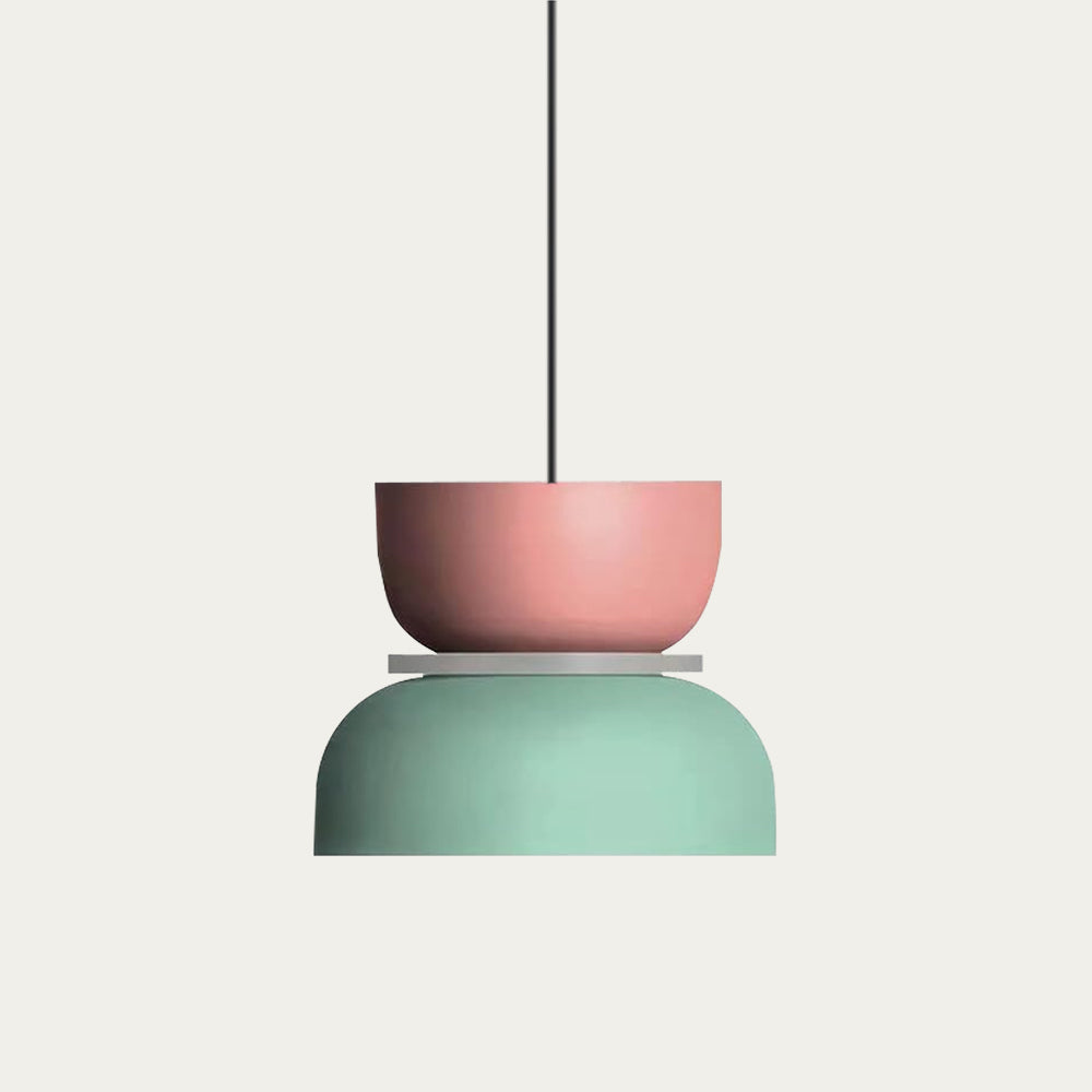 Nordisk Pendel Lampe til Spisebord - Farverige Skåle i Lagdelt Design 14
