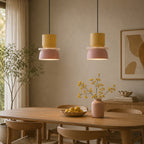 Nordisk Pendel Lampe til Spisebord - Farverige Skåle i Lagdelt Design 3
