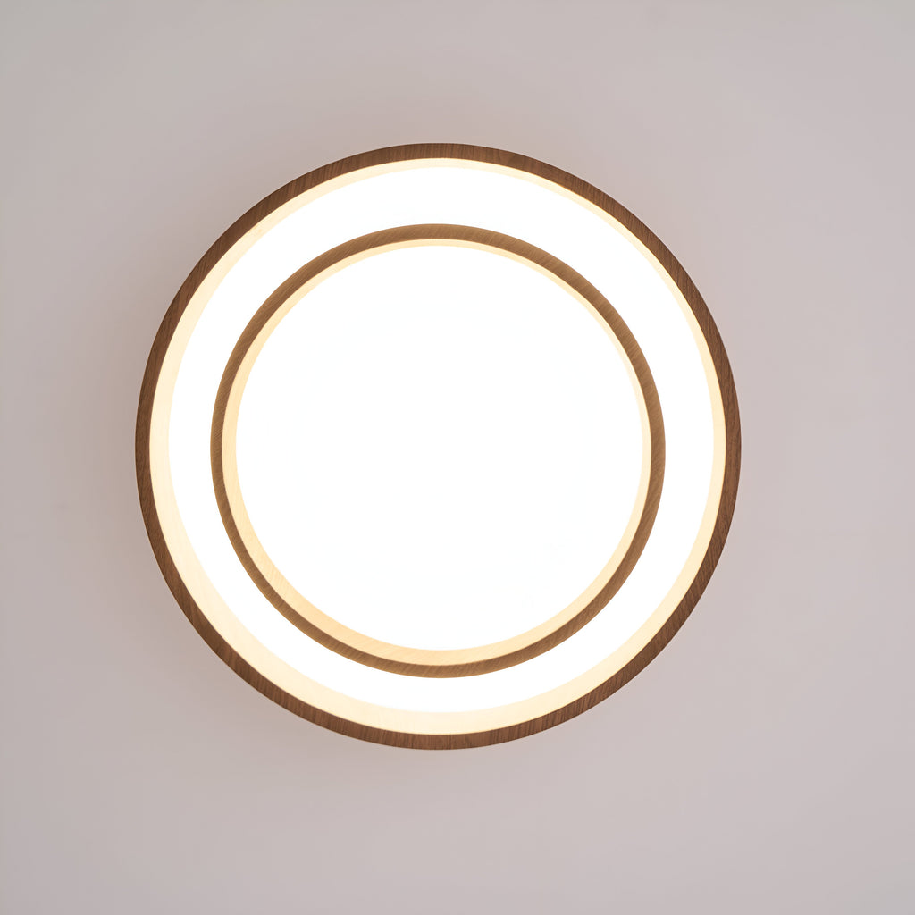 Nordisk Trælook Loftslampe – Rundt Design med Varmt Udtryk 7