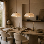 Pendel Lampe Antik Guld - Tidløs Alabaster Skærm med Blødt Lys 9
