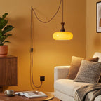 Plug-in Pendellampe med Glasskærm – Justerbar Højde 8