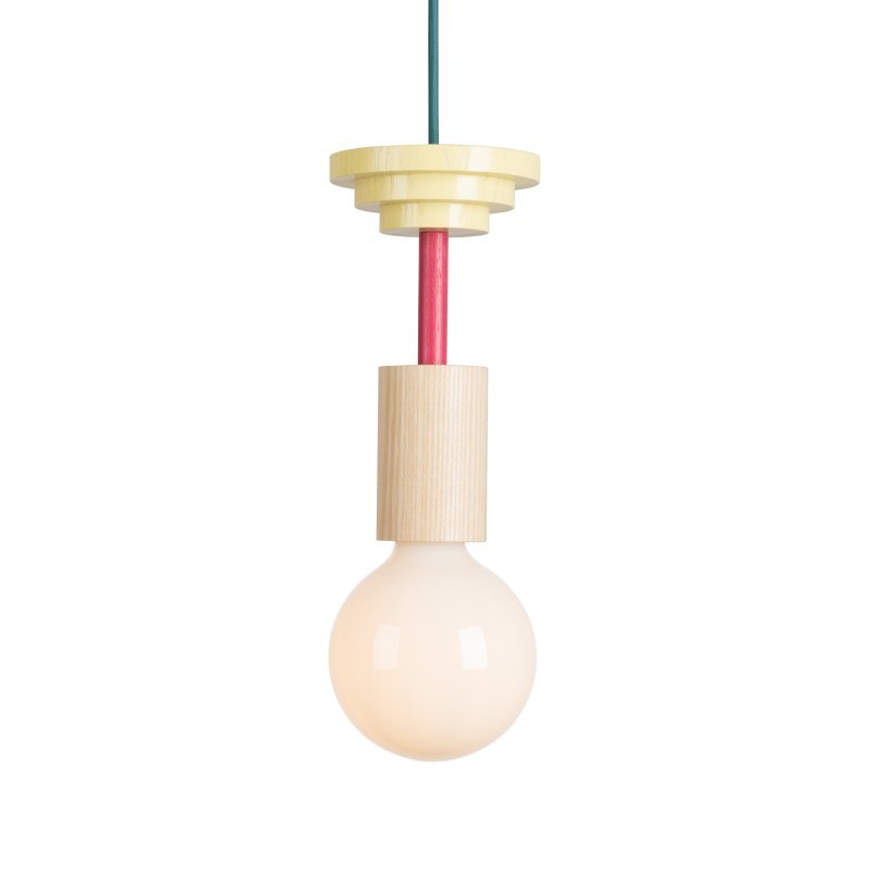 Pendel Lampe i Asketræ - Geometrisk Design med Justerbare Farver 19