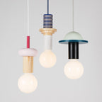 Pendel Lampe i Asketræ - Geometrisk Design med Justerbare Farver 2