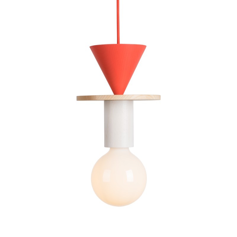Pendel Lampe i Asketræ - Geometrisk Design med Justerbare Farver 21