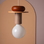 Pendel Lampe i Asketræ - Geometrisk Design med Justerbare Farver 5