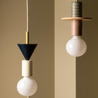 Pendel Lampe i Asketræ - Geometrisk Design med Justerbare Farver 6