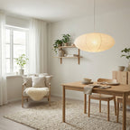 Pendel Lampe i Bomuldspapir - Ovalt Lanternedesign 5