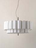 Pendel Lampe i Hør - Skulpturelt Lagdesign med Elegant Bronzefinish 6
