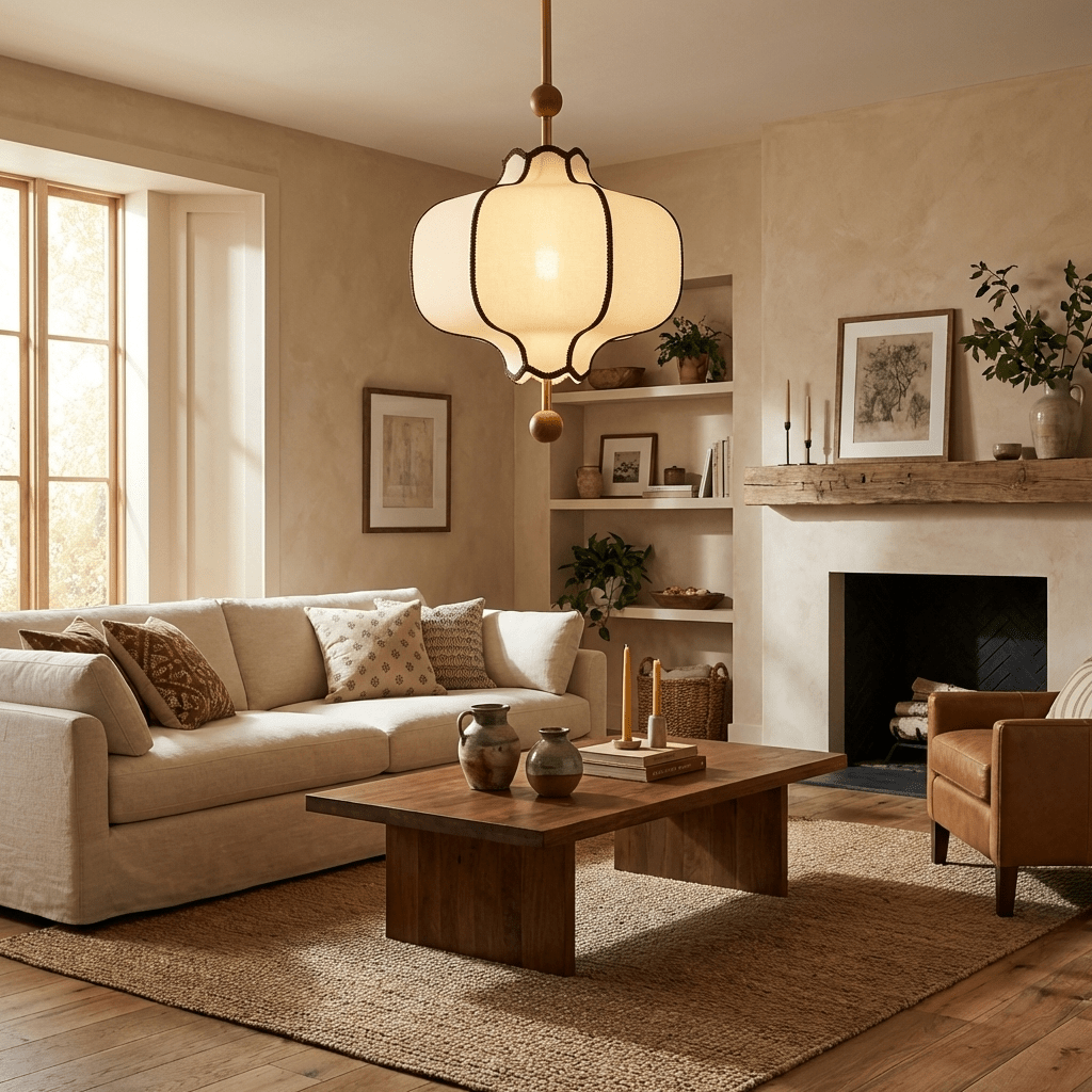 Pendel Lampe i Lanternestof – Klassisk Design med Blødt og Diffust Lys 3