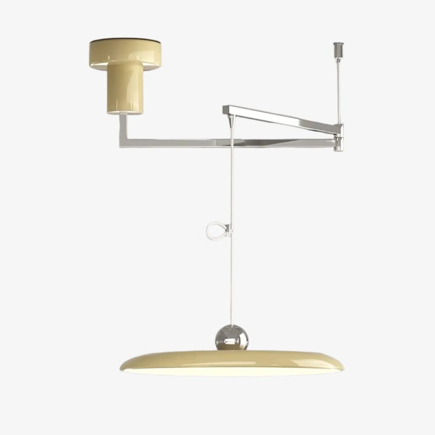 Pendel Lampe med Justerbar Arm - Flyvende Skærm i Krom 12
