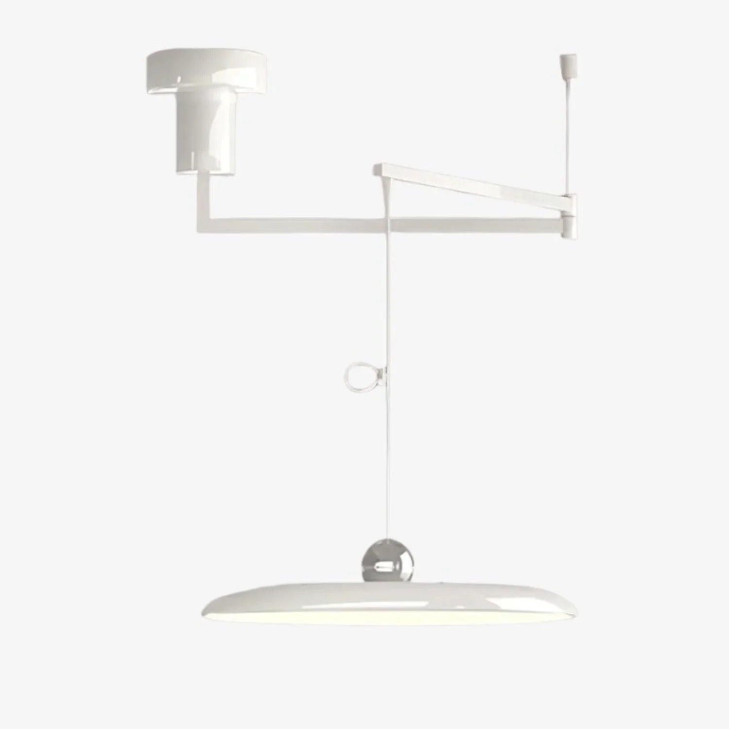 Pendel Lampe med Justerbar Arm - Flyvende Skærm i Krom 13