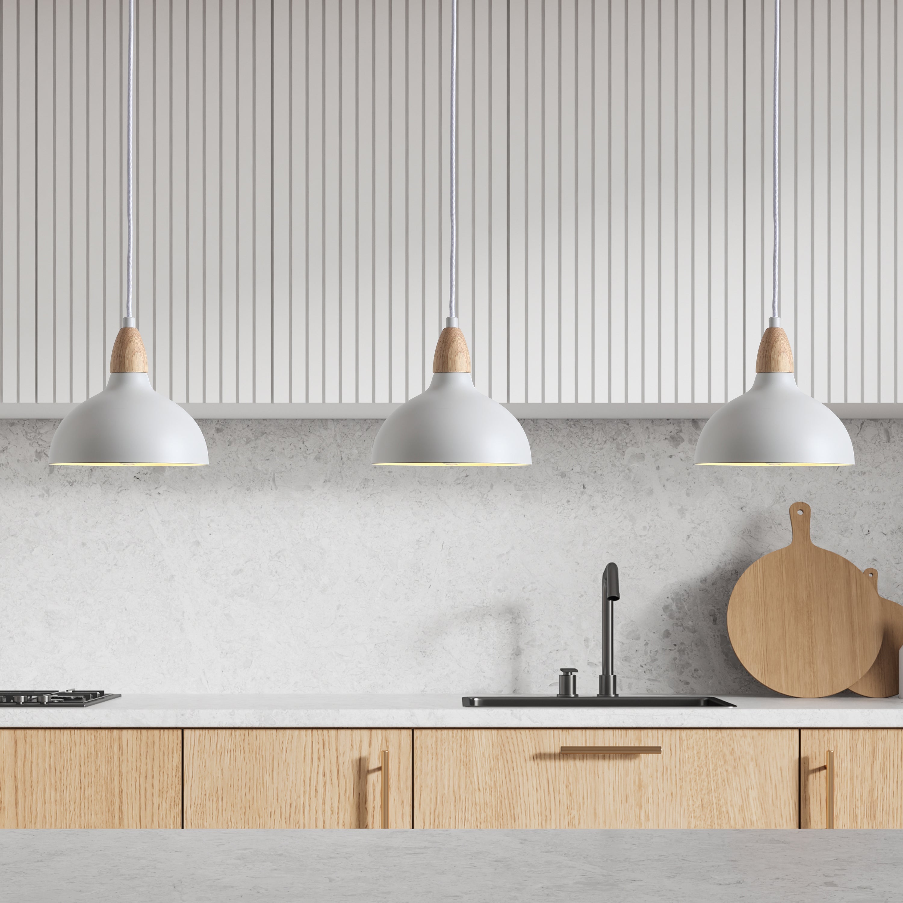 Pendel Lampe med Trædetalje – Kompakt Design 4