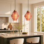 Pendel Loftlampe i Glas med Lagdelt Design 1