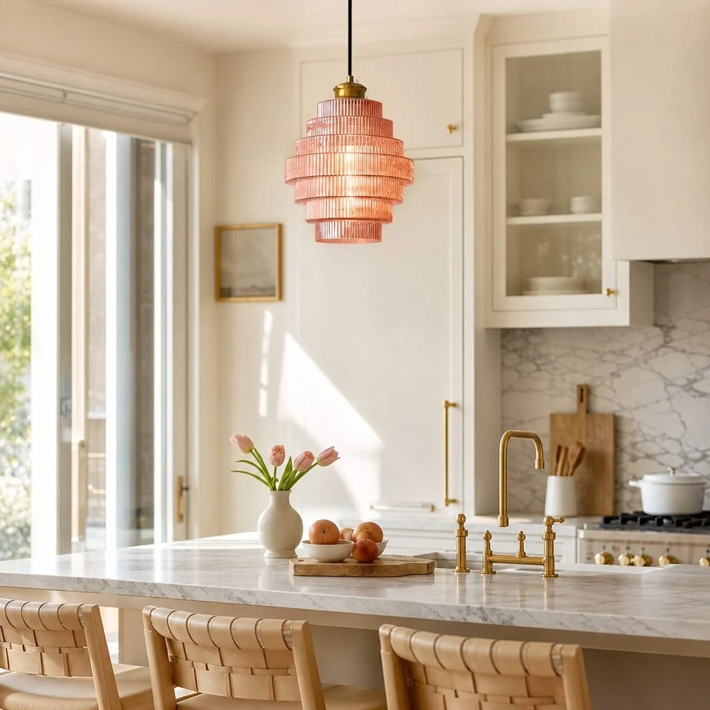 Pendel Loftlampe i Glas med Lagdelt Design 2