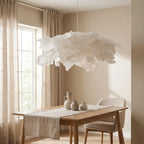 Papirlampe Pendel – Skulpturel Loftlampe i Japansk Lampepapir med Organisk Skyform, E27 inkl. Pære, Ø 43, 62 eller 85 cm
