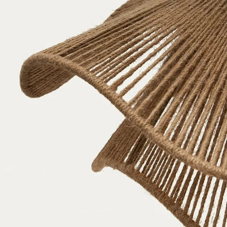 Pendellampe i Håndvævet Hampereb – Lagdelt Wabi Sabi Design 7