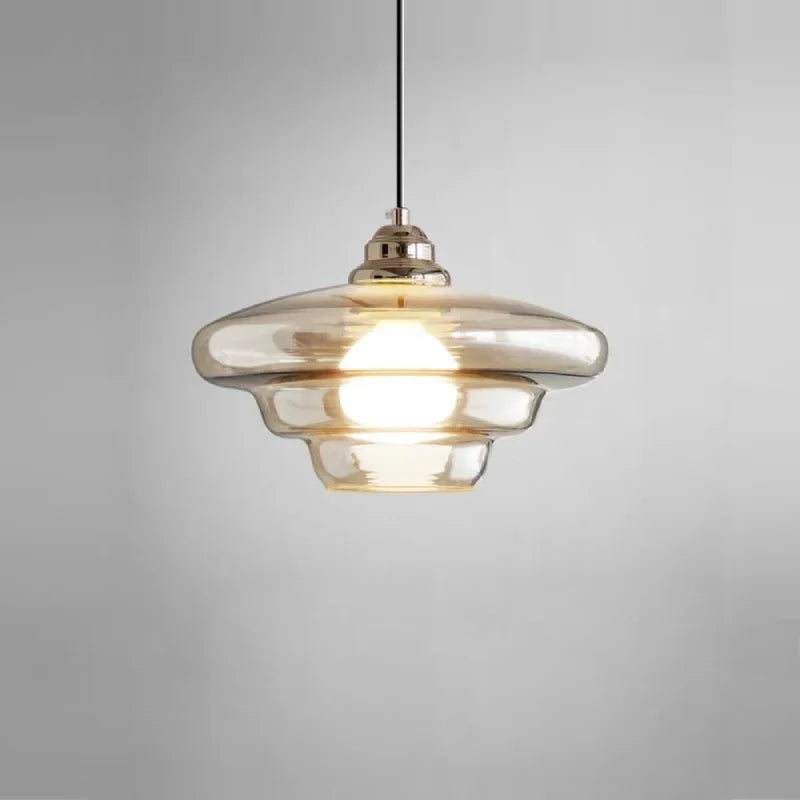 Pendellampe i Retro Lagdelt Glas med E27-Fatning og Justerbar Ledning 10