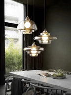 Pendellampe i Retro Lagdelt Glas med E27-Fatning og Justerbar Ledning 5