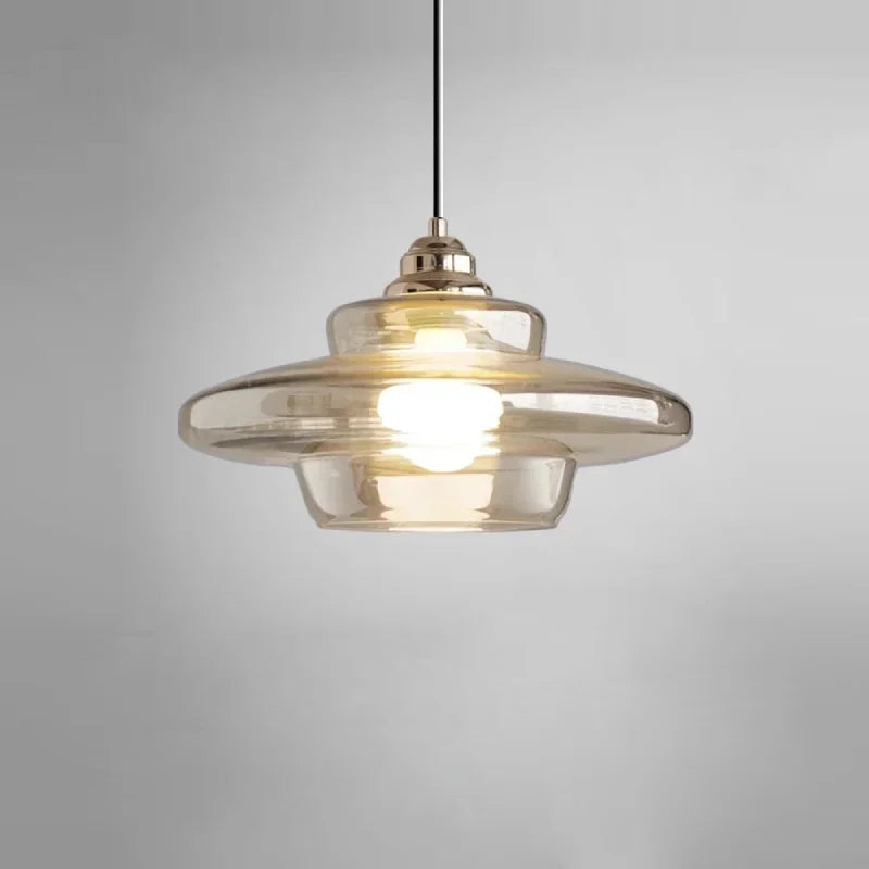 Pendellampe i Retro Lagdelt Glas med E27-Fatning og Justerbar Ledning 9