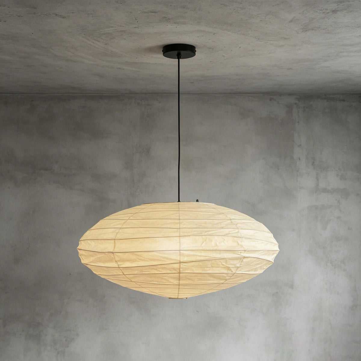 Pendellampe i Washi-papir – Oval Japansk Papirlampe 10