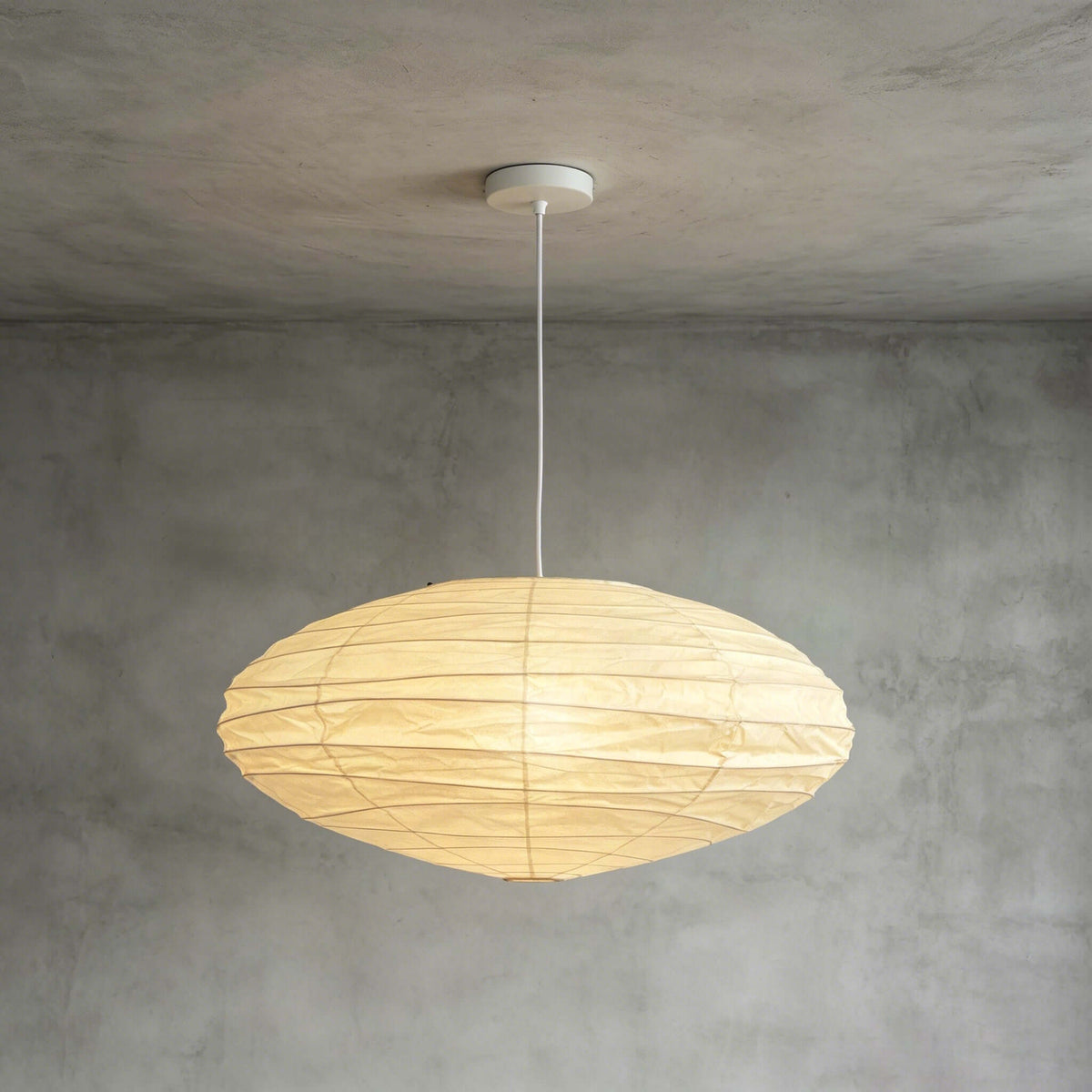 Pendellampe i Washi-papir – Oval Japansk Papirlampe 11