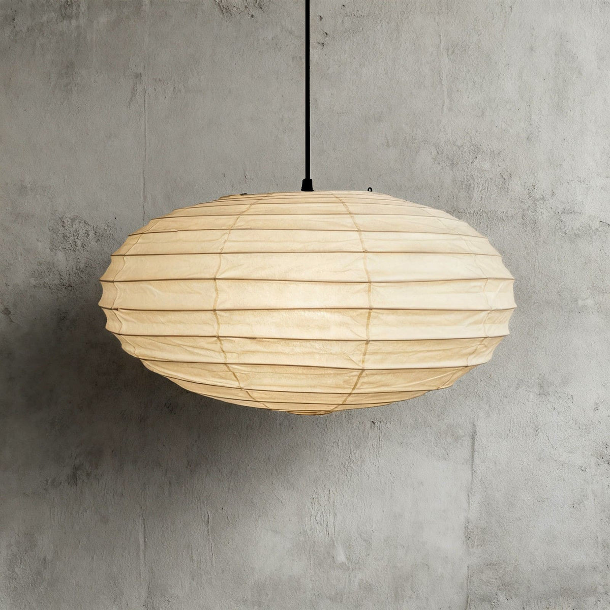 Pendellampe i Washi-papir – Oval Japansk Papirlampe 12