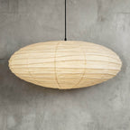 Pendellampe i Washi-papir – Oval Japansk Papirlampe 13