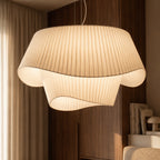 Plisseret Pendel Lampe - Organisk Bølgeformet Design 0
