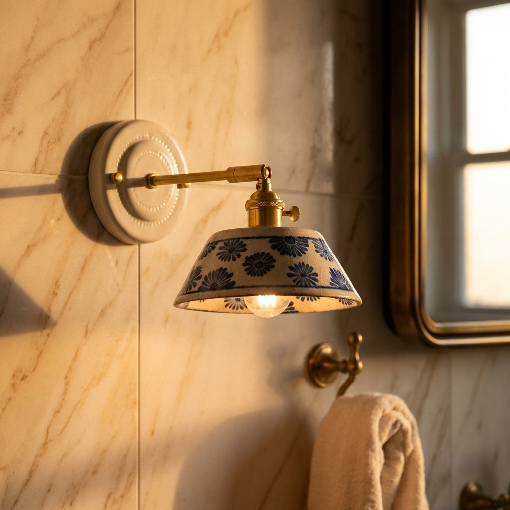 Porcelæn Væglampe i Indigo – Elegant Design med Holdbar Belysning 0