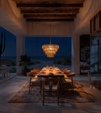 Rattan Pendel Lampe til Spisebord - Skulpturelt Lagdelt Design 7
