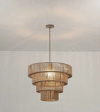 Rattan Pendel Lampe til Spisebord - Skulpturelt Lagdelt Design 9
