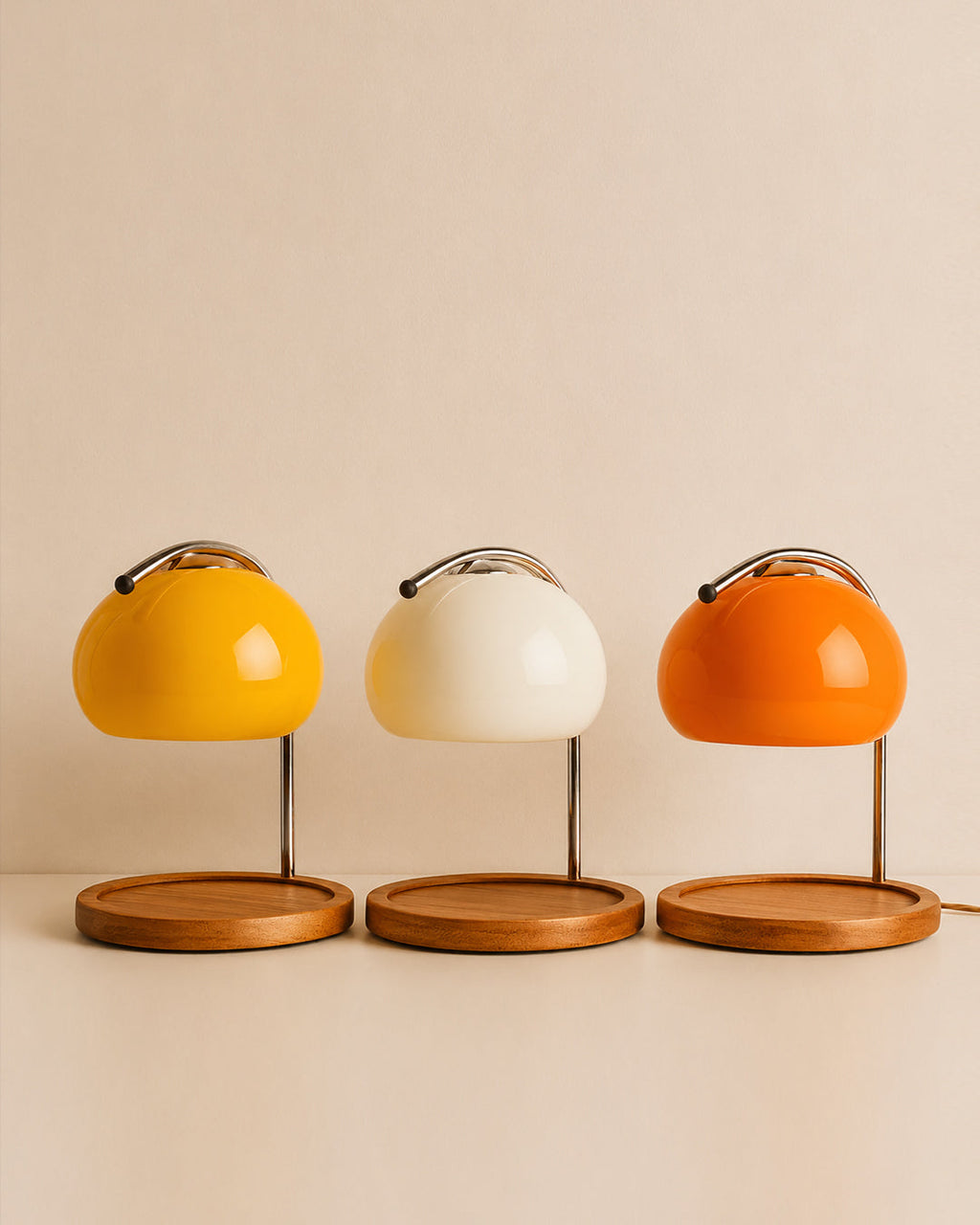Retro Bordlampe Candle Warmer - Dæmpbar med Træbase 3
