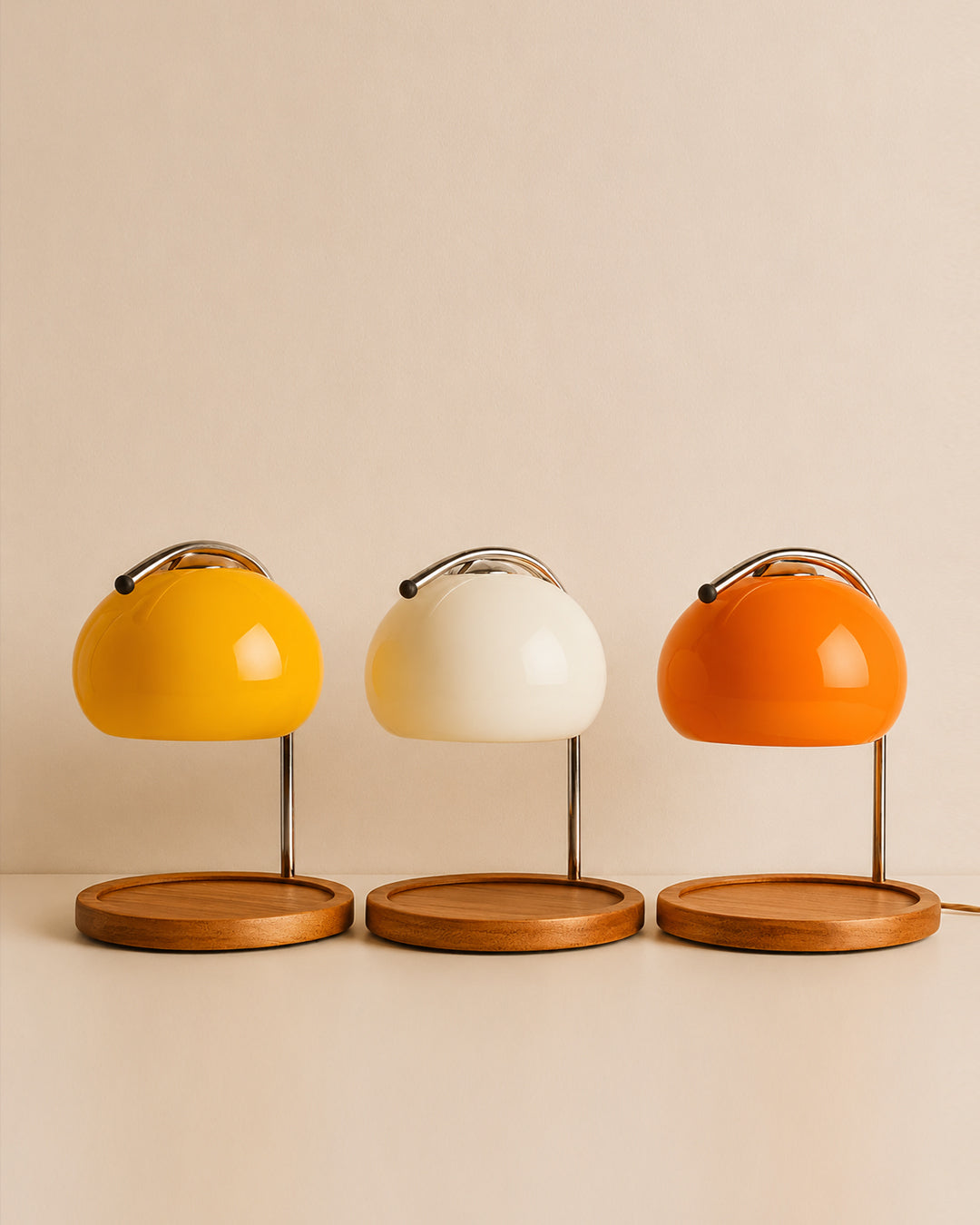 Retro Bordlampe Candle Warmer - Dæmpbar med Træbase 3
