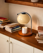 Retro Bordlampe Candle Warmer - Dæmpbar med Træbase 4
