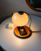 Retro Bordlampe Candle Warmer - Dæmpbar med Træbase 7
