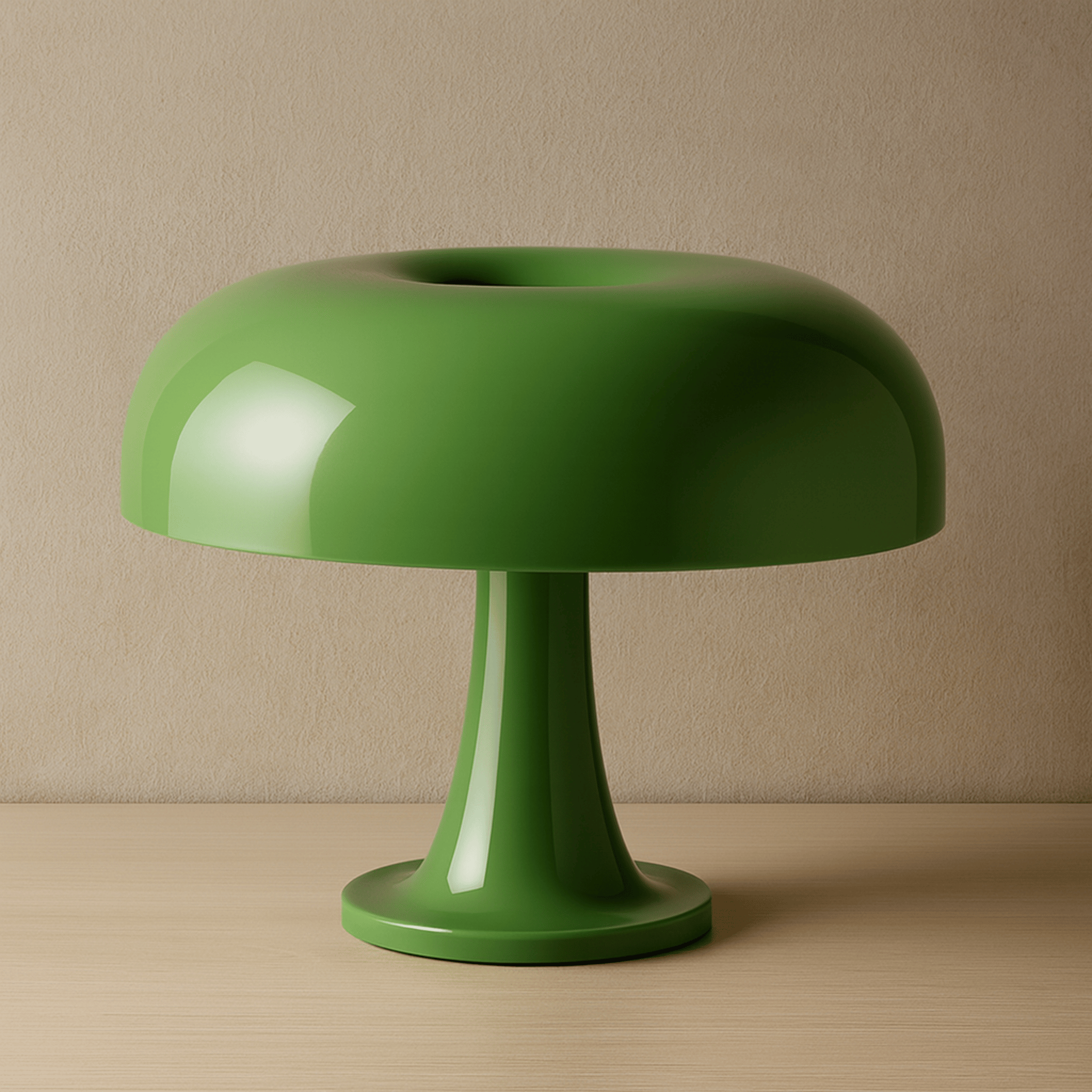 Retro Bordlampe – Skulpturel Svampedesign med Tri-Color Dæmpning 0