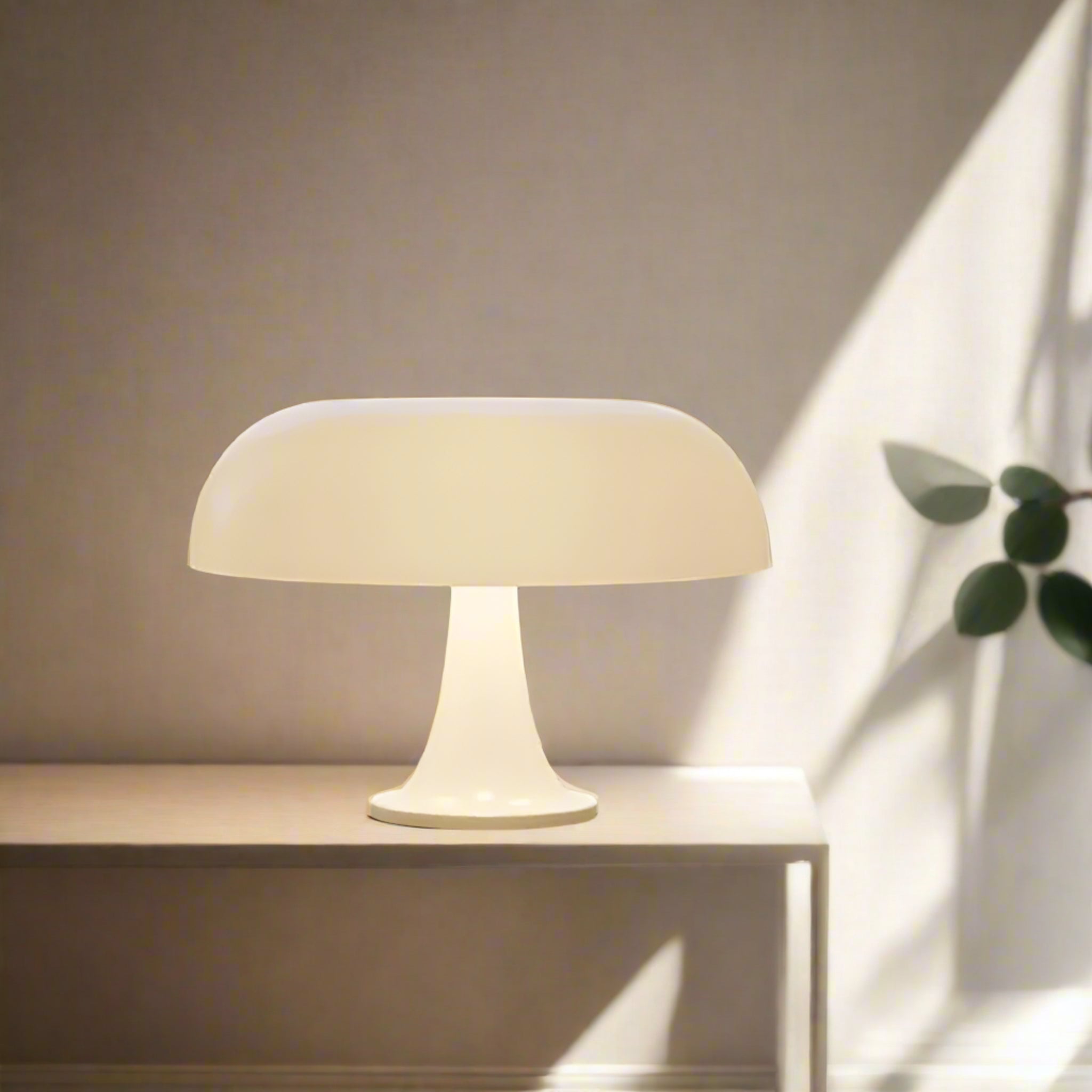 Retro Bordlampe – Skulpturel Svampedesign med Tri-Color Dæmpning 1