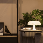Retro Bordlampe – Skulpturel Svampedesign med Tri-Color Dæmpning 10