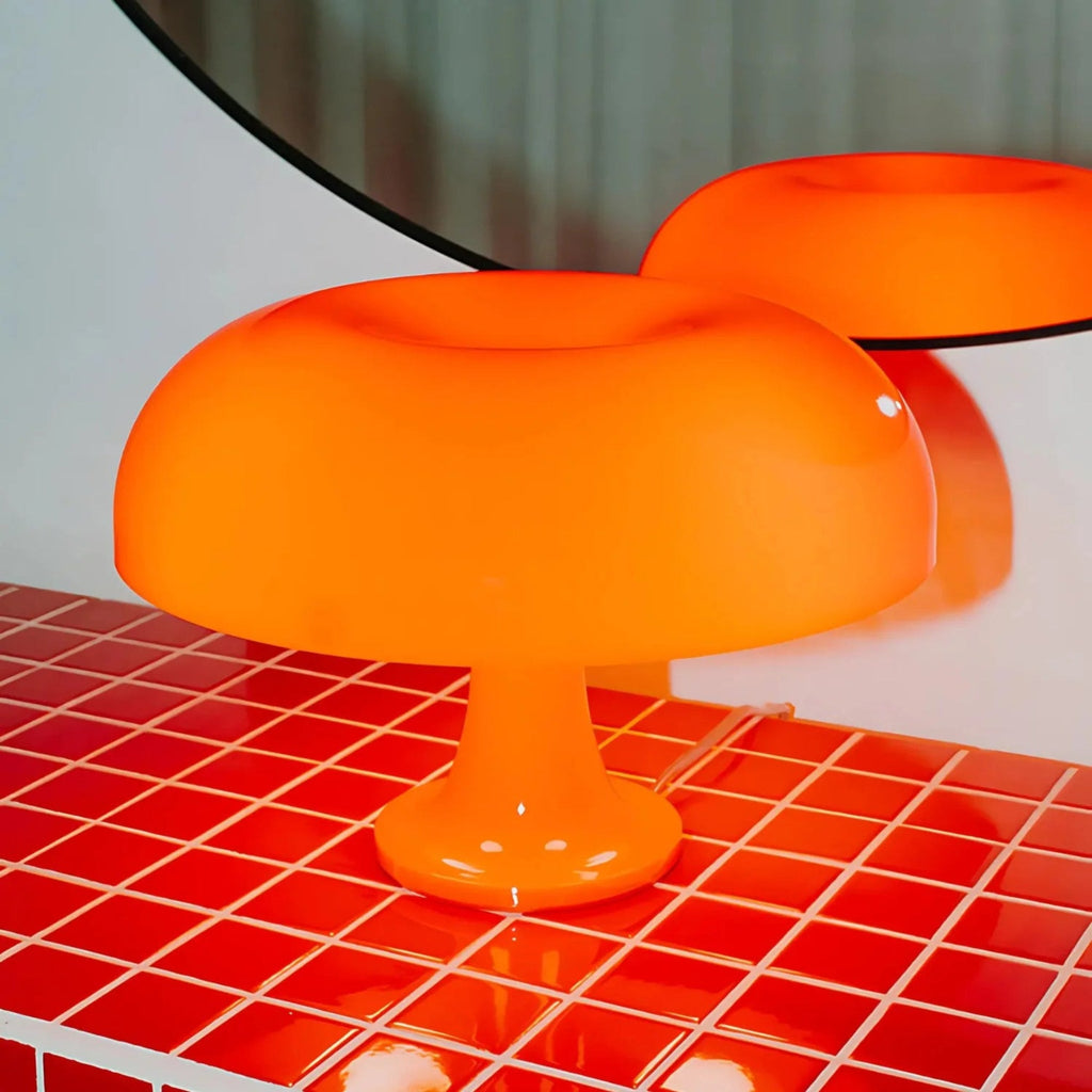 Retro Bordlampe – Skulpturel Svampedesign med Tri-Color Dæmpning 4