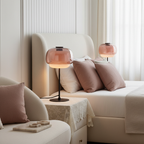 Retro Bordlampe i Glas - Dobbelt Glasskærm med Opalglas 4
